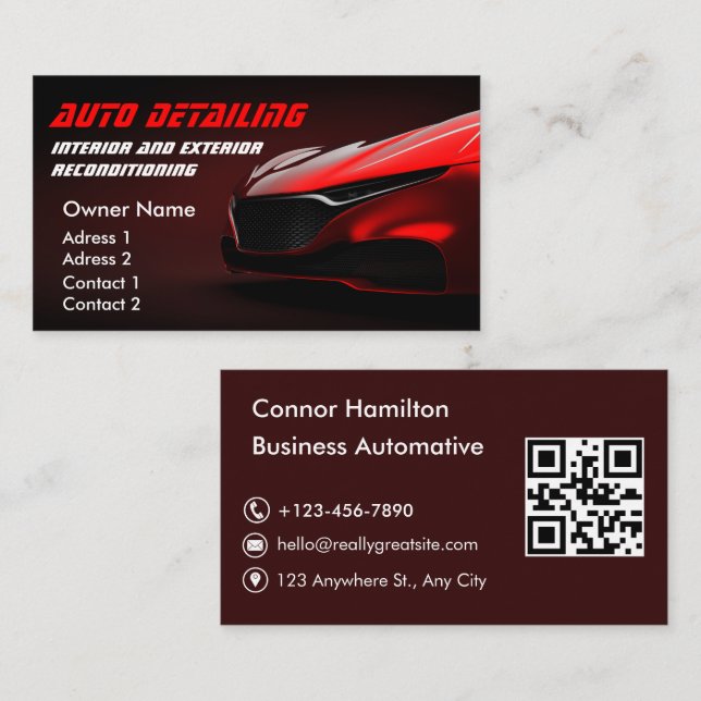 Tarjeta De Visita Código QR de desactivación automática profesional  (Anverso / Reverso)