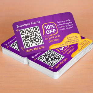 Tarjeta De Visita Código QR De Descuento De Comercialización Para Bu