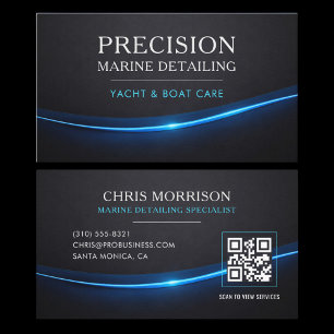 Tarjeta De Visita Código QR de Detallado de Barcos Marinos