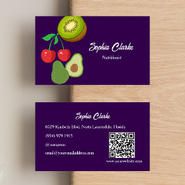 Tarjeta De Visita Código QR de dietista profesional de nutricionismo