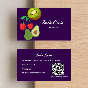 Tarjeta De Visita Código QR de dietista profesional de nutricionismo
