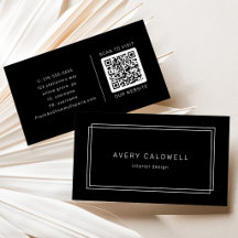 Código QR de doble marco negro moderno de AVERY