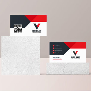 Tarjeta De Visita Código Qr de drenaje rojo inmobiliario