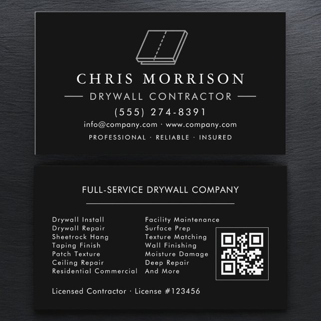 Tarjeta De Visita Código QR de Drywall Sheetrock Profesional (Subido por el creador)