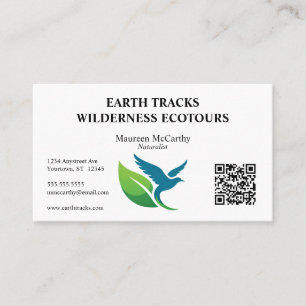 Tarjeta De Visita Código QR de Ecoturismo de Conservación de Aves y 