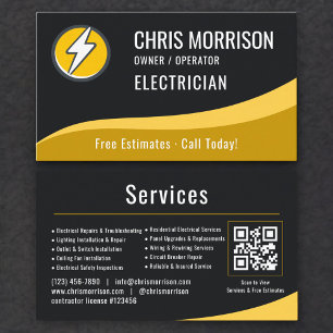 Tarjeta De Visita Código QR de electricista