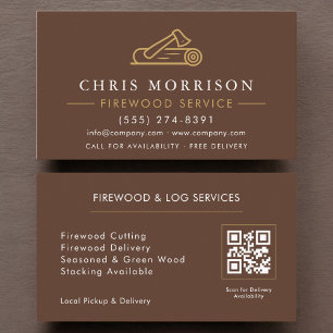 Tarjeta De Visita Código QR de entrega de leña