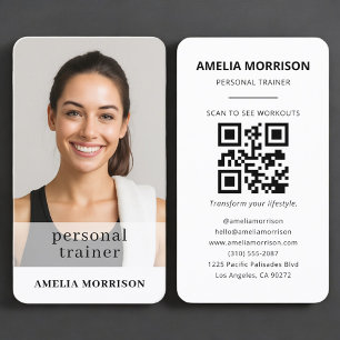 Tarjeta De Visita Código QR de Entrenador Personal Foto