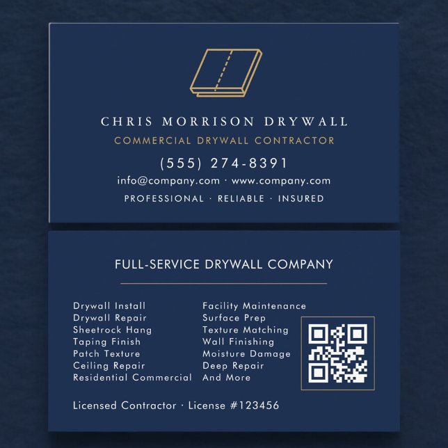 Tarjeta De Visita Código QR de Enyesado de Drywall (Subido por el creador)