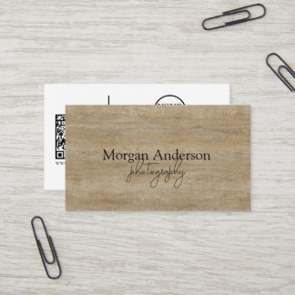Tarjeta De Visita Código QR de Escritura Moderna con Firma Social