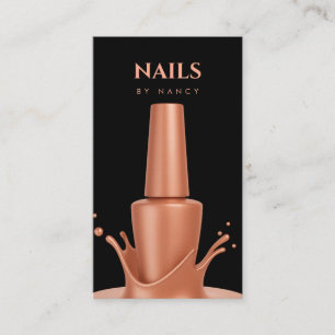Tarjeta De Visita Código QR de esmalte de uñas de oro rosa para arti