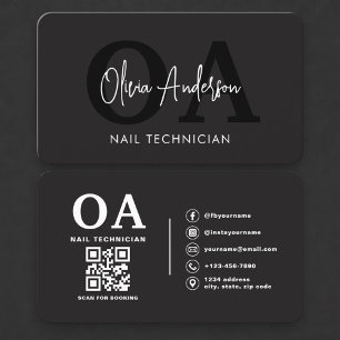 Tarjeta De Visita Código QR de Especialista en Uñas Profesional