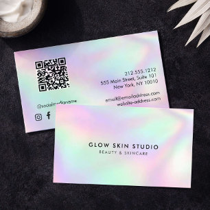 Tarjeta De Visita Código QR de Esteticista Belleza Minimalista