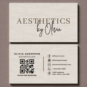 Tarjeta De Visita Código QR de esteticista de cuidado de la piel neu