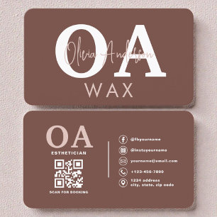 Tarjeta De Visita Código QR de Esteticista Especialista en Cera Terr