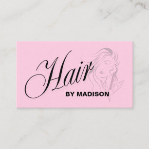 Tarjeta De Visita Código QR de estilista de cabello rosa