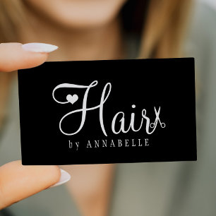 Tarjeta De Visita Código QR de estilista de cabello script moderno b