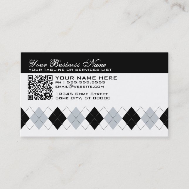 Tarjeta De Visita código QR de estilo de arte profesional (Anverso)