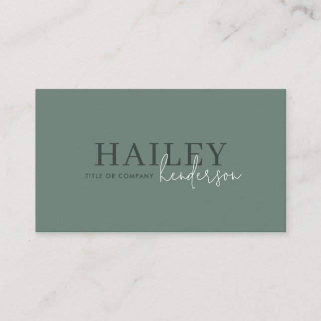 Tarjeta De Visita Código QR de estilo verde forestal (Anverso)