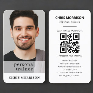 Tarjeta De Visita Código QR de Fitness de Entrenador Personal Foto
