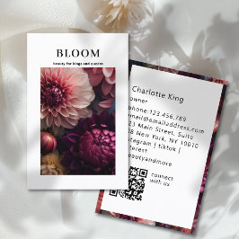Tarjeta De Visita Código QR de Flor Moderna