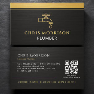 Tarjeta De Visita Código QR de fontanero moderno