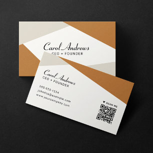 Tarjeta De Visita Código QR de formas geométricas modernas minimalis