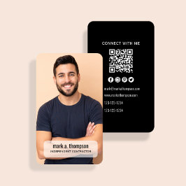 Tarjeta De Visita Código QR de Foto Conecta conmigo Modernidad Negoc
