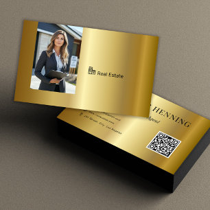 Tarjeta De Visita Código QR de foto de agente inmobiliario profesion