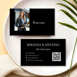 Tarjeta De Visita Código QR de foto de agente inmobiliario profesion