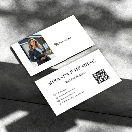 Tarjeta De Visita Código QR de foto de agente inmobiliario profesion
