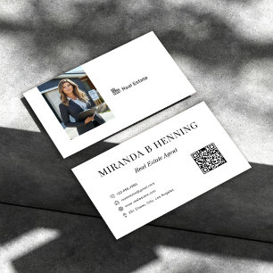 Tarjeta De Visita Código QR de foto de agente inmobiliario profesion