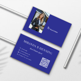 Tarjeta De Visita Código QR de foto de agente inmobiliario profesion