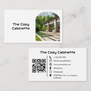 Tarjeta De Visita Código QR de foto de alojamiento de huéspedes mode