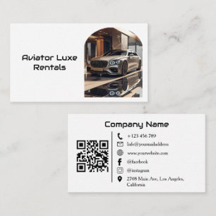 Tarjeta De Visita Código QR de foto de alquiler y venta de coches de