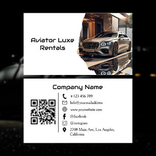Tarjeta De Visita Código QR de Foto de Alquiler y Venta de Coches de