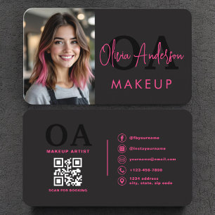 Tarjeta De Visita Código QR de foto de artista de maquillaje Foto