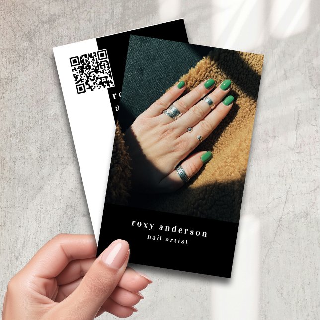 Tarjeta De Visita Código QR de foto de artista de uñas (Subido por el creador)