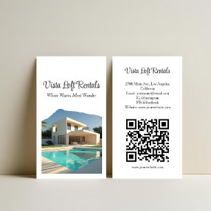 Tarjeta De Visita Código QR de foto de casa de huéspedes de alquiler