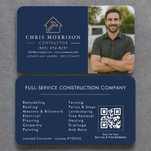 Tarjeta De Visita Código QR de foto de construcción