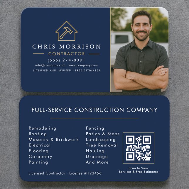 Tarjeta De Visita Código QR de foto de construcción (Subido por el creador)