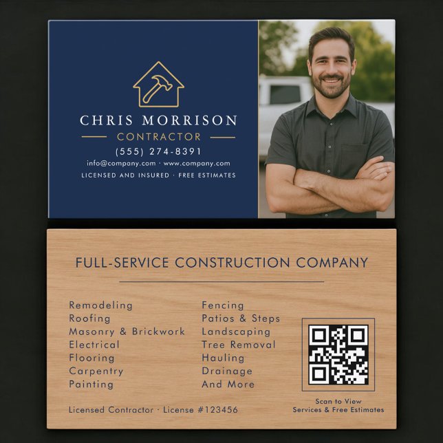 Tarjeta De Visita Código QR de foto de construcción de edificios de  (Subido por el creador)