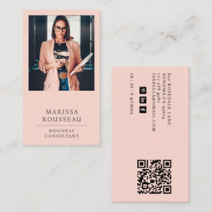 Tarjeta De Visita Código QR de foto de consultor de negocios moderno