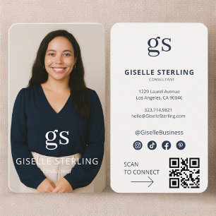 Tarjeta De Visita Código QR de foto de consultor profesional