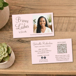 Tarjeta De Visita Código QR de foto de escritura rosa sonrojado Ceja