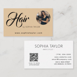 Tarjeta De Visita Código QR de foto de estilista de cabello profesio