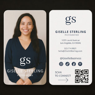 Tarjeta De Visita Código QR de foto de fotógrafo profesional