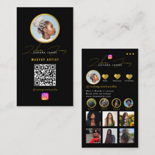 Tarjeta De Visita Código QR de foto de influencer de cabello trenzad