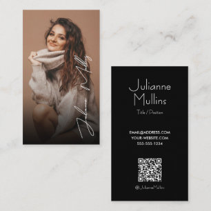 Tarjeta De Visita Código QR de foto de influencer en redes sociales
