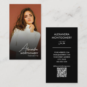 Tarjeta De Visita Código QR de foto de influencer en redes sociales